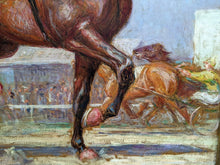 Charger l&#39;image dans la galerie, Henri Vincent-Anglade (1876-1956) le sulky au champ de course 1937

