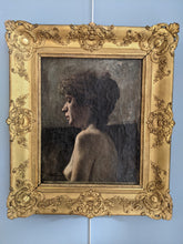 Charger l&#39;image dans la galerie, Ecole française du XIXe Portrait de femme de profil anonyme
