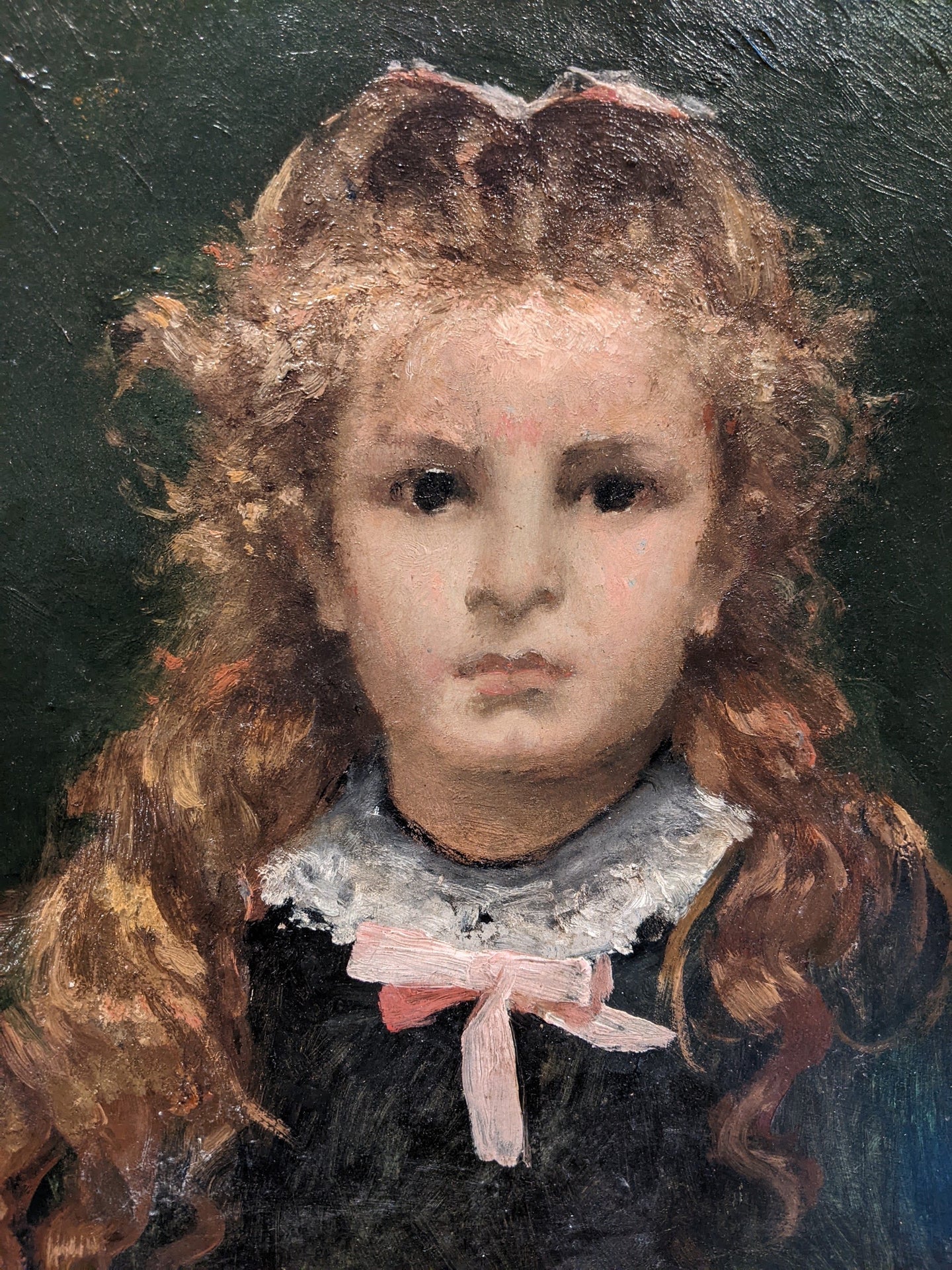 Jacques JOBBÉ-DUVAL (1854-1947) attribué à portrait jeune fille au noeud circa 1877