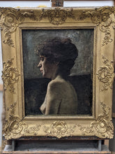 Charger l&#39;image dans la galerie, Ecole française du XIXe Portrait de femme de profil anonyme
