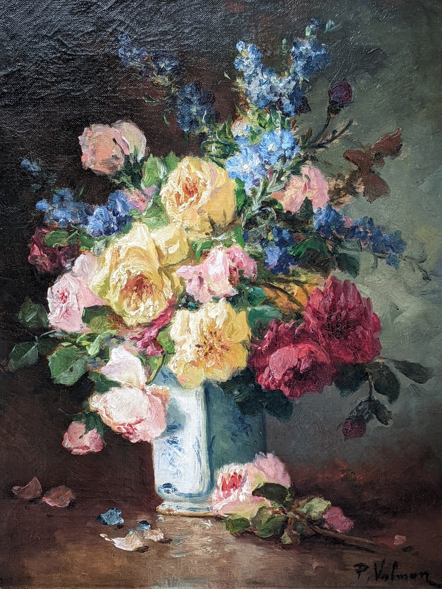 P.Valmon alias Henri Cauchois (1850-1911) bouquets de fleurs XIXe
