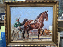 Charger l&#39;image dans la galerie, Henri Vincent-Anglade (1876-1956) le sulky au champ de course 1937
