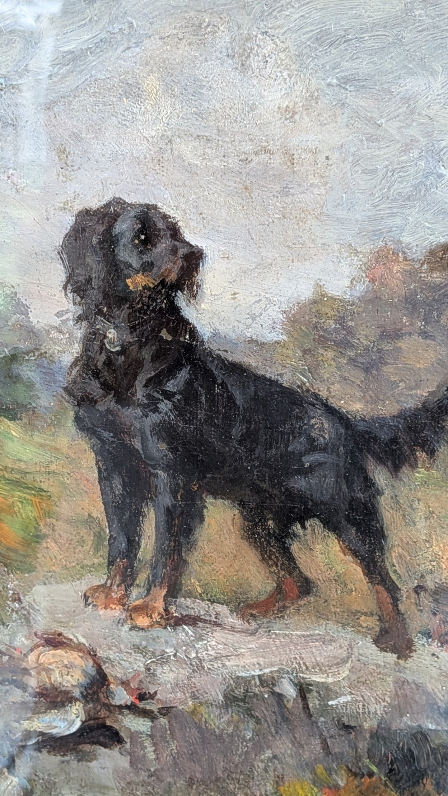 Chien debout avec gibier XIXe