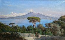 Charger l&#39;image dans la galerie, Paolo Catalano (1843-?) Baie de Naples animée fin XIXe
