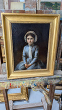 Charger l&#39;image dans la galerie, École française milieu XIXe portrait jeune fille
