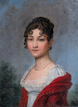 Charger l&#39;image dans la galerie, École française Portrait femme époque Empire 1815
