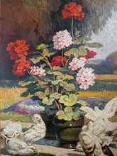 Charger l'image dans la galerie, Victor Lhomme (1870-1957) Géraniums et colombes 1926
