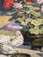 Charger l'image dans la galerie, Victor Lhomme (1870-1957) Géraniums et colombes 1926
