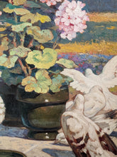 Charger l'image dans la galerie, Victor Lhomme (1870-1957) Géraniums et colombes 1926
