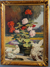 Charger l'image dans la galerie, Victor Lhomme (1870-1957) Géraniums et colombes 1926
