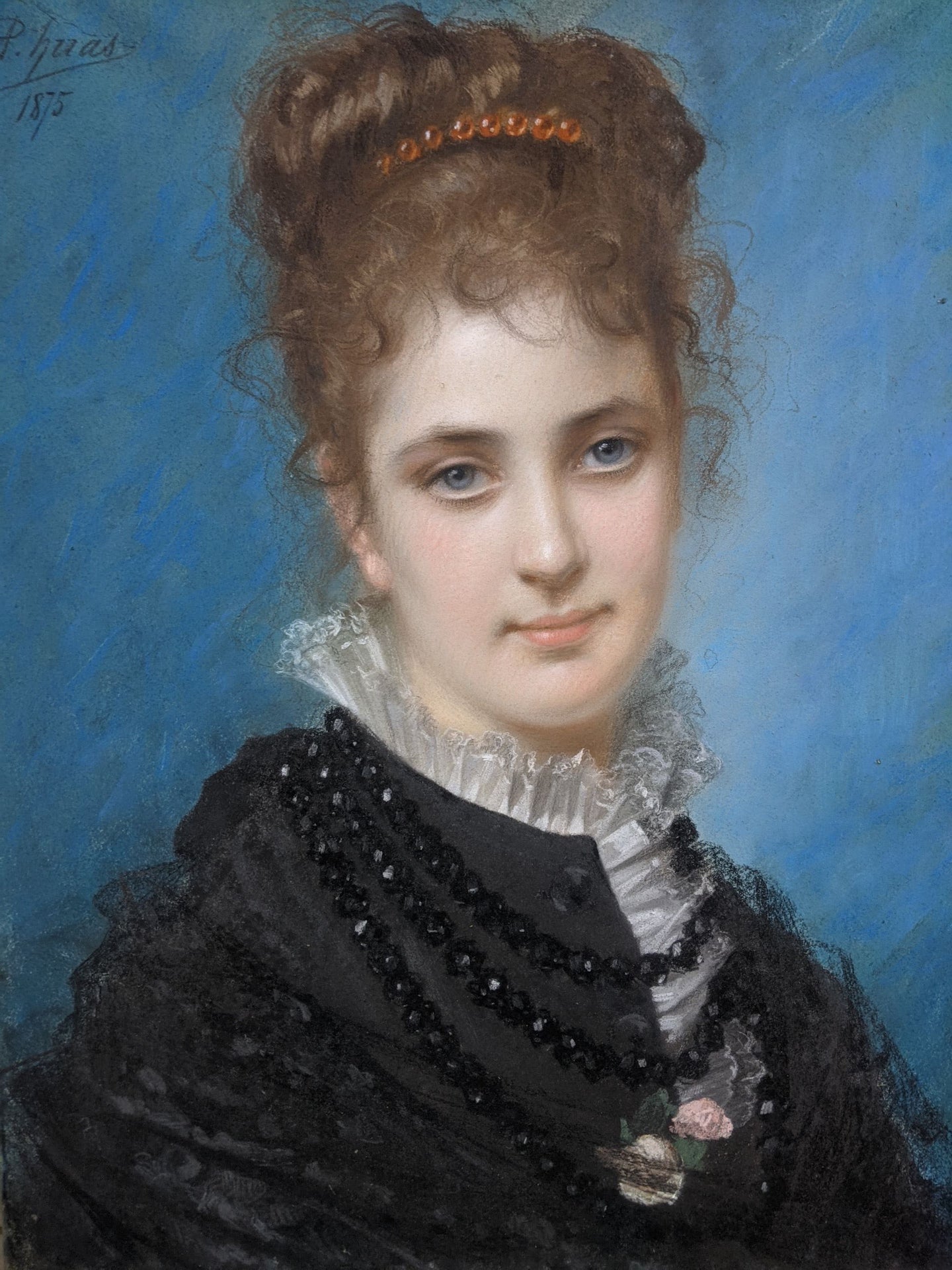 Pierre Adolphe HUAS (1838-1900) portrait d’une femme 1875