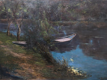 Charger l&#39;image dans la galerie, Alphonse MAZARD (1865-1939) rayon de lune sur un étang circa 1900
