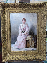 Charger l&#39;image dans la galerie, Ecole française « portrait jeune femme à l’éventail » 1892
