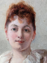 Charger l&#39;image dans la galerie, Ecole française « portrait jeune femme à l’éventail » 1892
