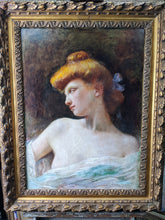 Charger l&#39;image dans la galerie, Judith BARRIOT (1880-1979) portrait femme au chignon vers 1900

