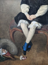 Charger l&#39;image dans la galerie, Adolphe FINCK (1802-?) jeune fille assise dans un fauteuil 1851
