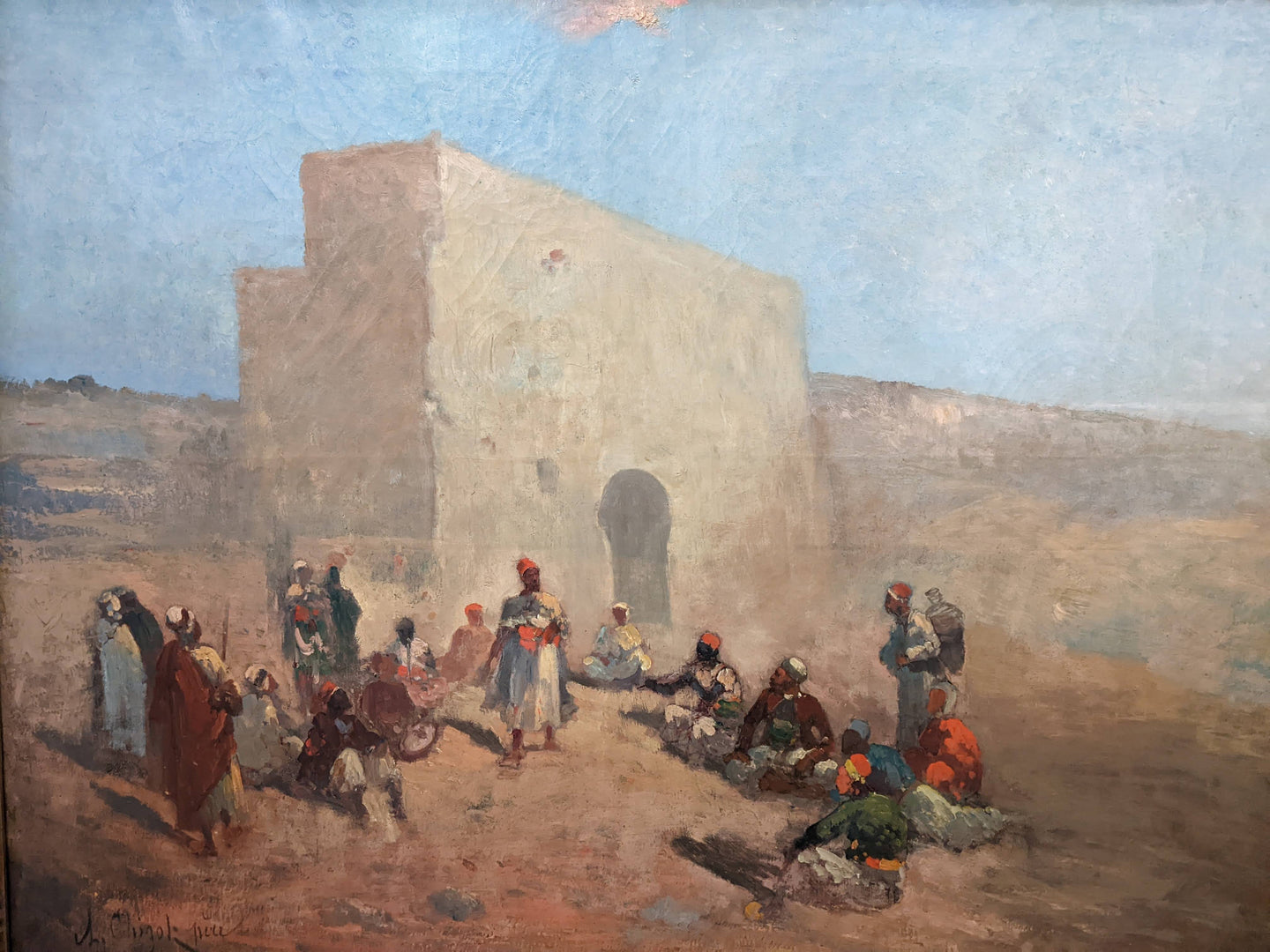 Alphonse CHIGOT (1824-1917) touaregs devant un bâtiment vers 1890