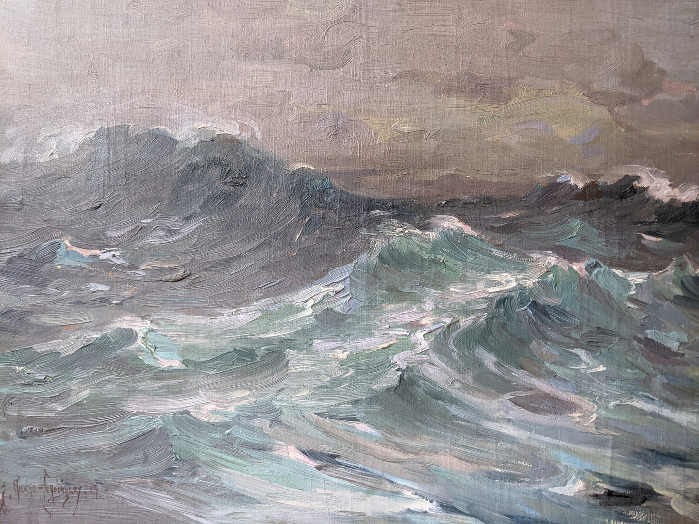 Georges Ricard-Cordingley (1873-1939) mer agitée 1904