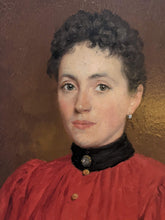 Charger l&#39;image dans la galerie, Félix FRANCE (1844-1903) portrait de Berthe au chemisier rouge 1895
