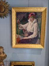 Charger l&#39;image dans la galerie, Claudio Castelucho y Diana (1870-1927) Élégante au chapeau rouge
