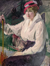Charger l&#39;image dans la galerie, Claudio Castelucho y Diana (1870-1927) Élégante au chapeau rouge
