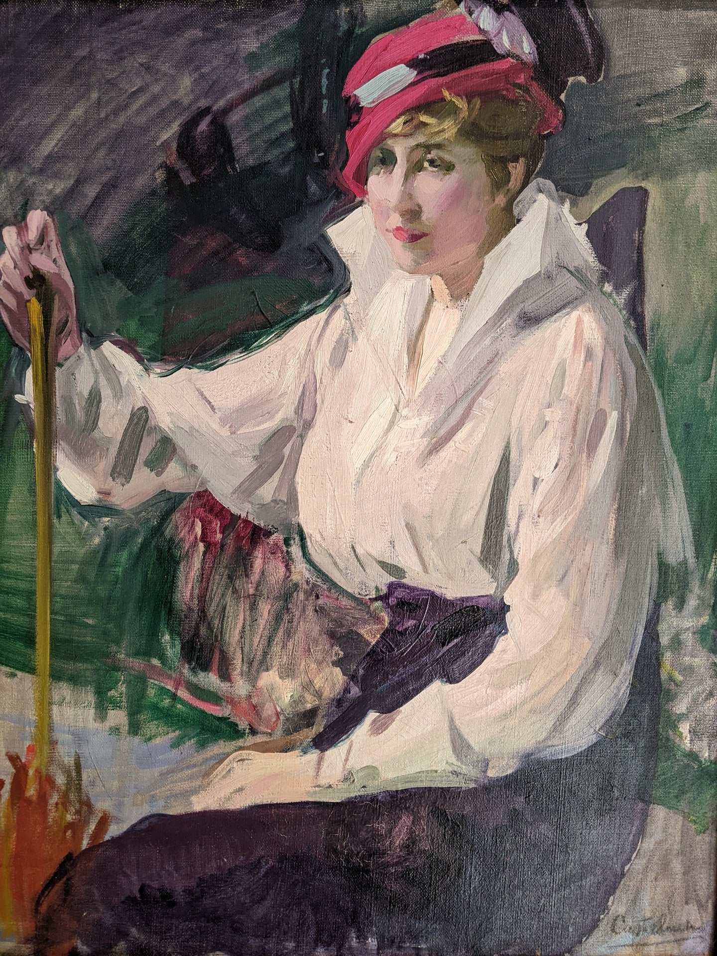 Claudio Castelucho y Diana (1870-1927) Élégante au chapeau rouge