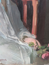 Charger l'image dans la galerie, Claudio Castelucho y Diana (1870-1927) Femme assise tenant une rose
