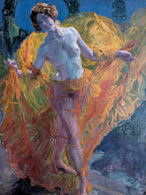 Charger l'image dans la galerie, Claudio Castelucho y Diana (1870-1927) Femme dansant avec voile jaune
