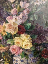 Charger l&#39;image dans la galerie, Alfred DELSUC (1859-?) Nature morte au bouquet de roses XIXe
