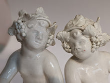 Charger l&#39;image dans la galerie, Paire de statuette Bacchus pyrogène en faïence ou terre blanche vernis fin XIXe
