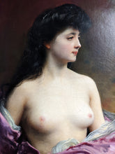 Charger l&#39;image dans la galerie, Joseph WENCKER (1848-1919) nu drapé mauve circa 1890
