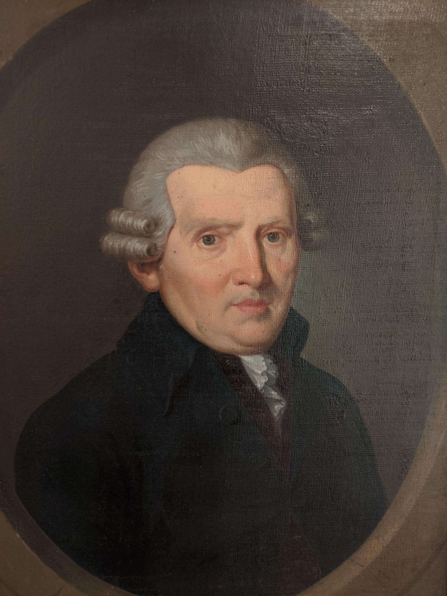 Portrait d’un homme à la perruque ecole du XVIIIe