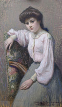 Charger l&#39;image dans la galerie, Marie Louise BRESLAU (1856-1927) portrait d’une jeune femme assise 1905
