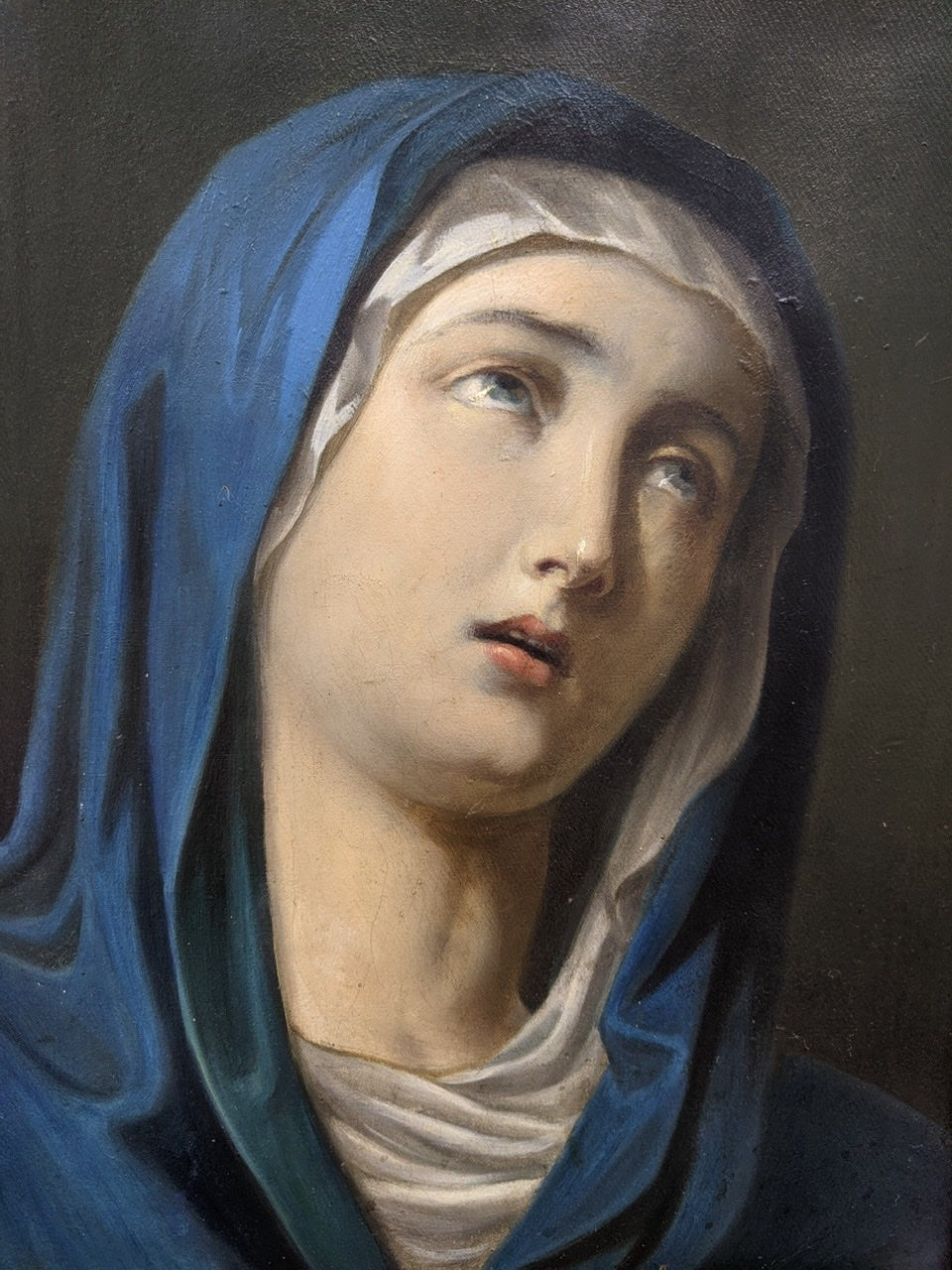 Tableau Sur Toile Vierge Marie Vitrail 50x70 Cm - Neuf