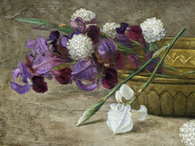 Charger l&#39;image dans la galerie, Ecole française Nature morte aux iris fin XIXe
